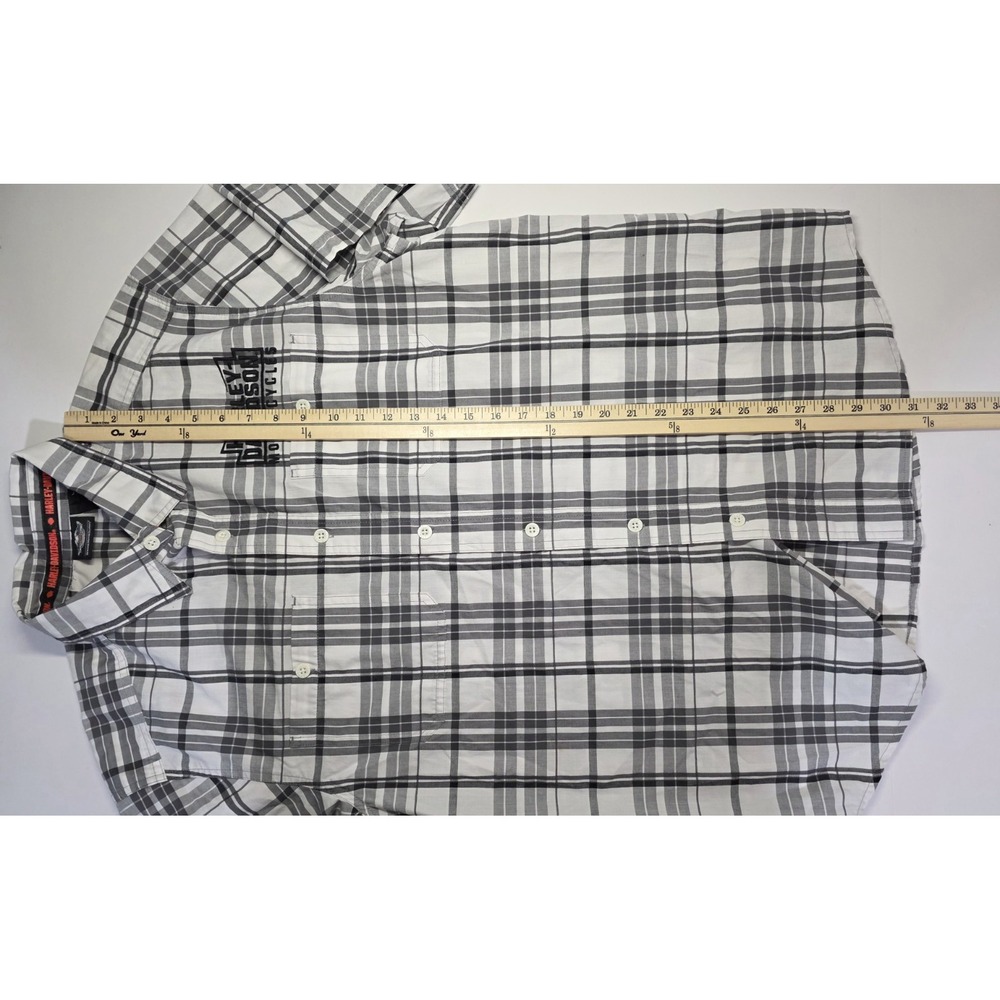 Harley Davidson Mens Size L Embroidered Short Sleeve Button Down Shirt‎ - Picture 11 of 12